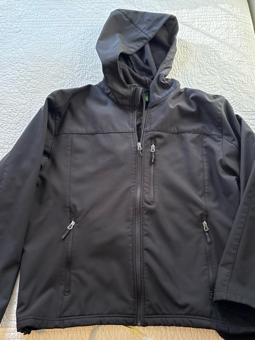 Men's Black Hooded Performance Softshell Jacket